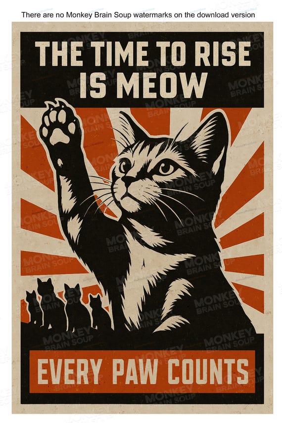 Funny Cat Poster – Vintage Style Printable Wall Art – Cat Lover