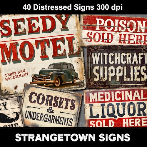 Vintage Advertising Signs DIGITAL DOWNLOAD Sheet, General Store