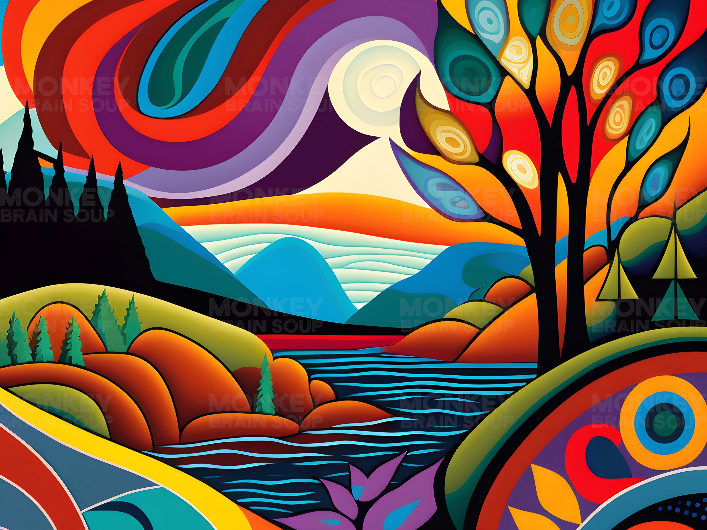 Colorful Abstract Nature Art High Resolution Printable Instant Download. Etsy