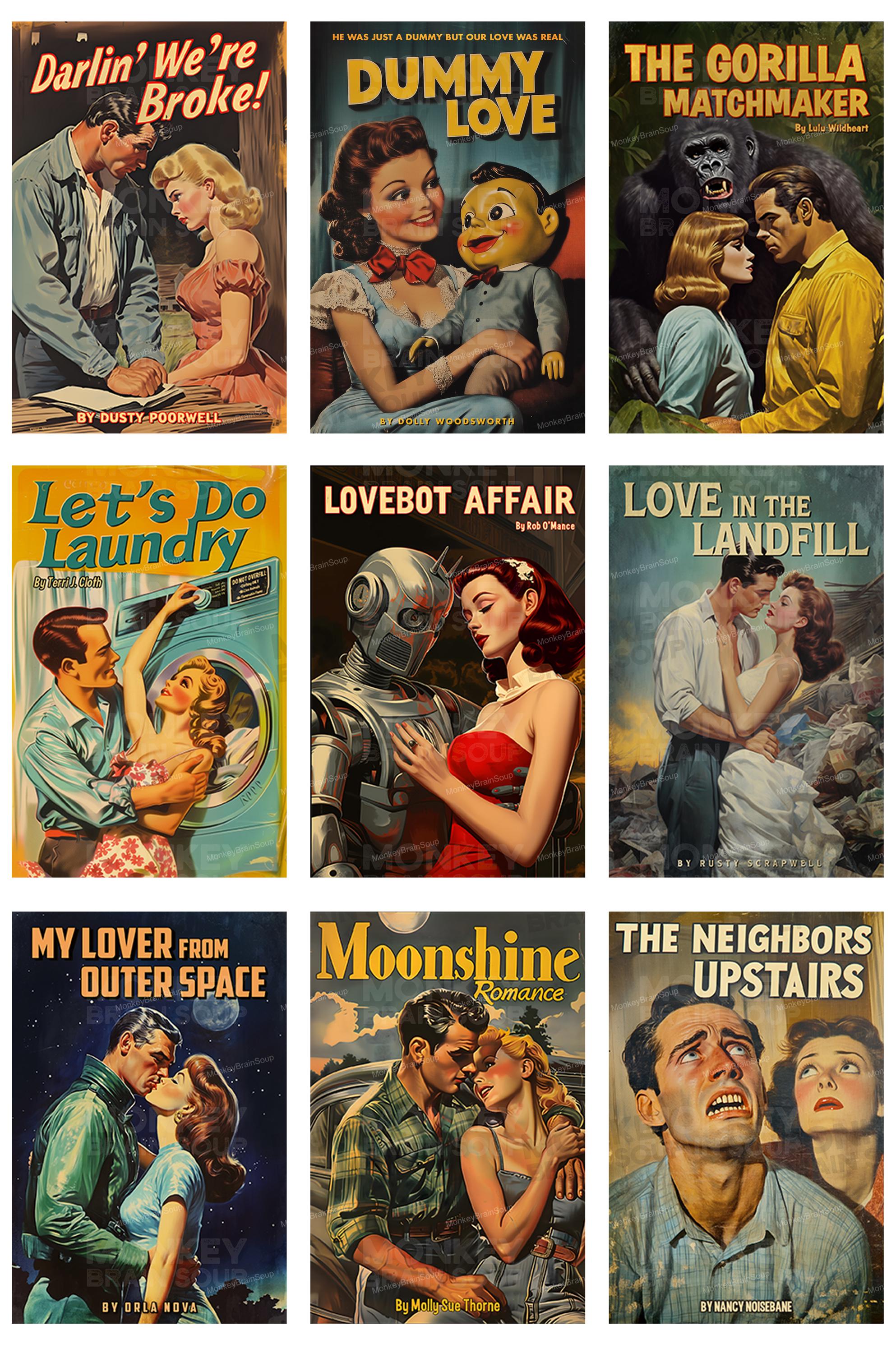 Retro Vintage Style Book Cover Art for Crafts, Collages, Cards, and ...