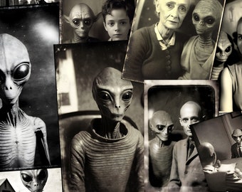 Vintage Alien Photograph Collection. Printable Download Pack ...