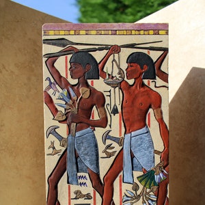 Carved stone panel featuring Ancient Egyptian Warriors