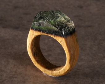 Wood black secret wood ring