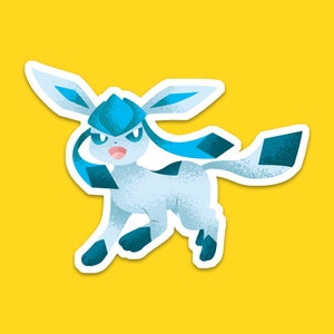 May include: A blue and white cartoon illustration of a Pokemon character, with a fierce expression, standing on all fours. The character has a long, pointed tail and a blue and white design on its body.