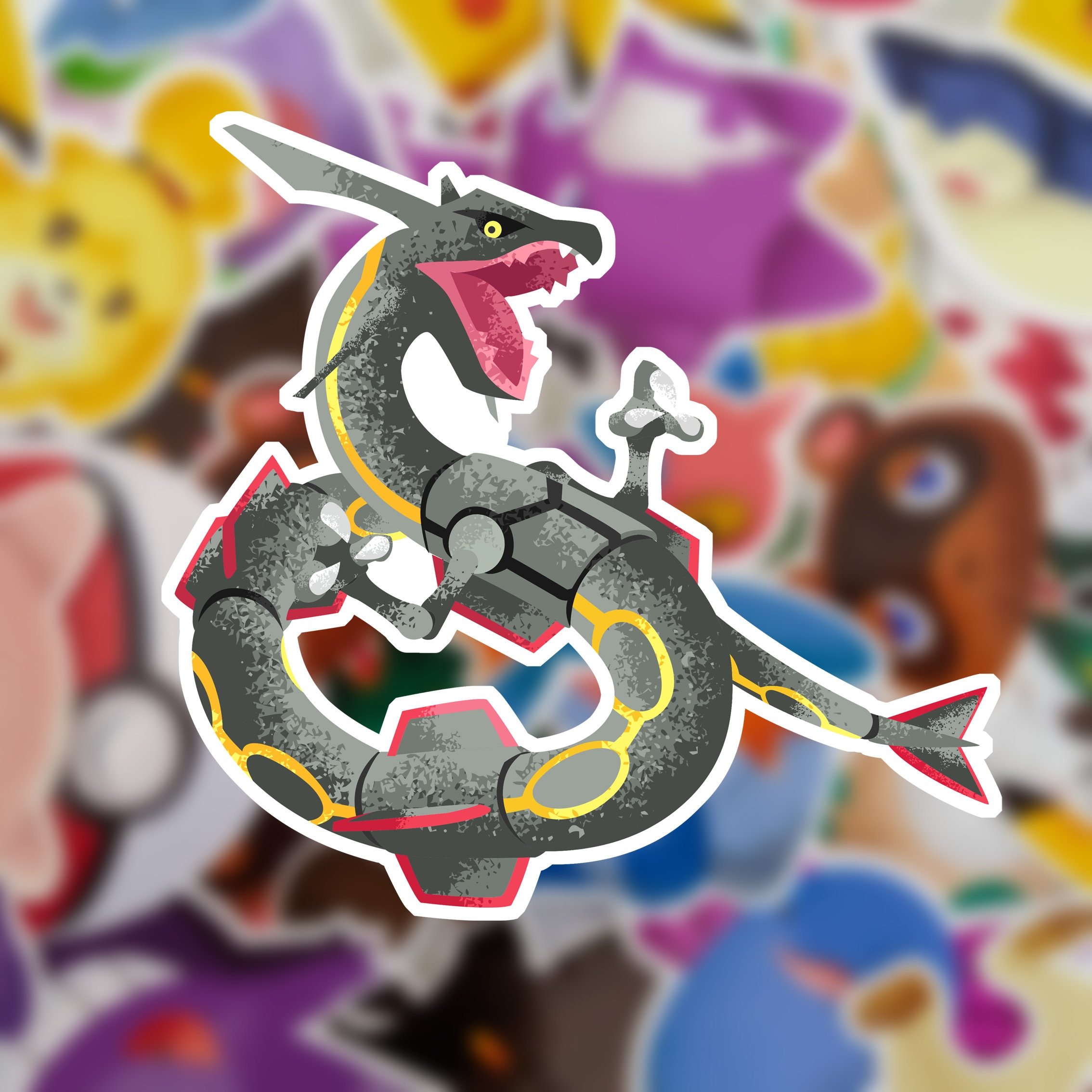 Shiny Mega Rayquaza Sky Dragon Vinyl Sticker -  Portugal