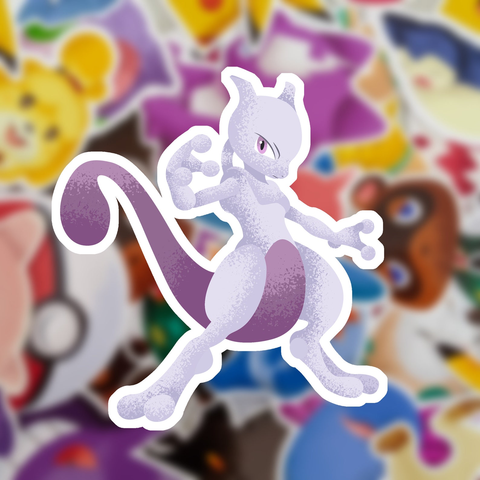 Mewtwo Vinyl sticker stickers Cartoon sticker sticker. | Etsy