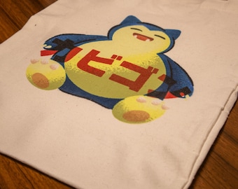 Snorlax Canvas Tote Bag
