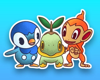 Sinnoh Starters Vinyl Sticker