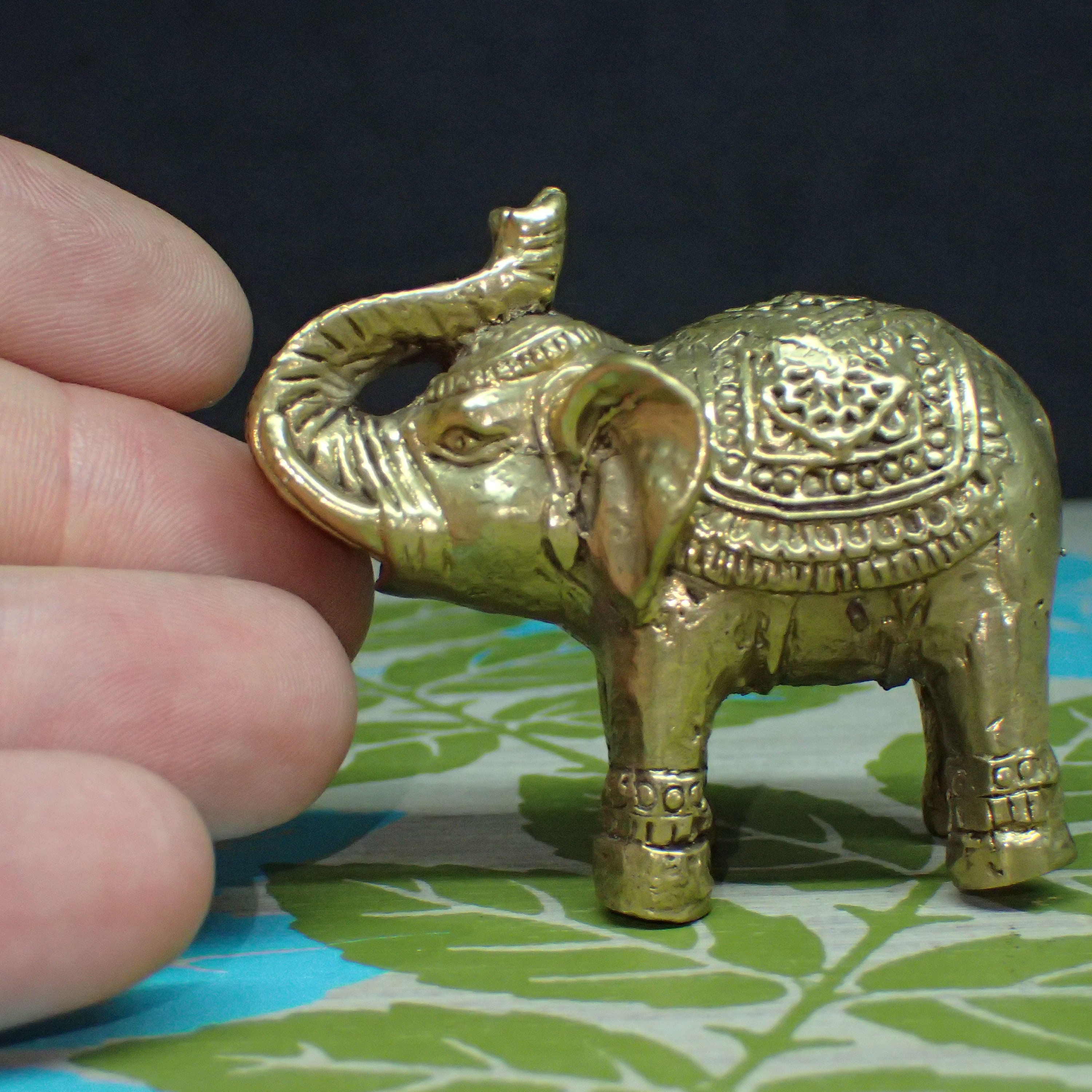 Gold Elephant Figurine 48mm / Brass Elephant / Elephant Decor Etsy