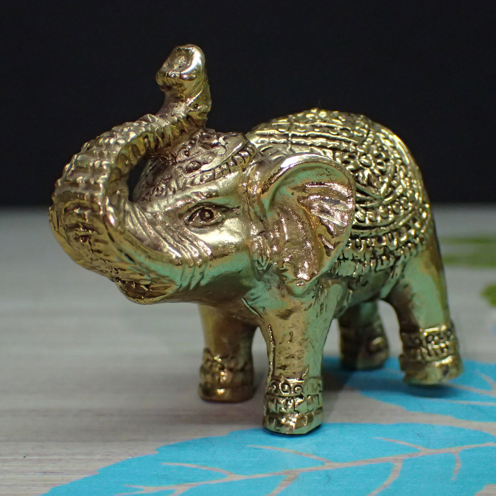 Elephant Statue Gold Color Trunk up Get Success Wealth Luck Etsy