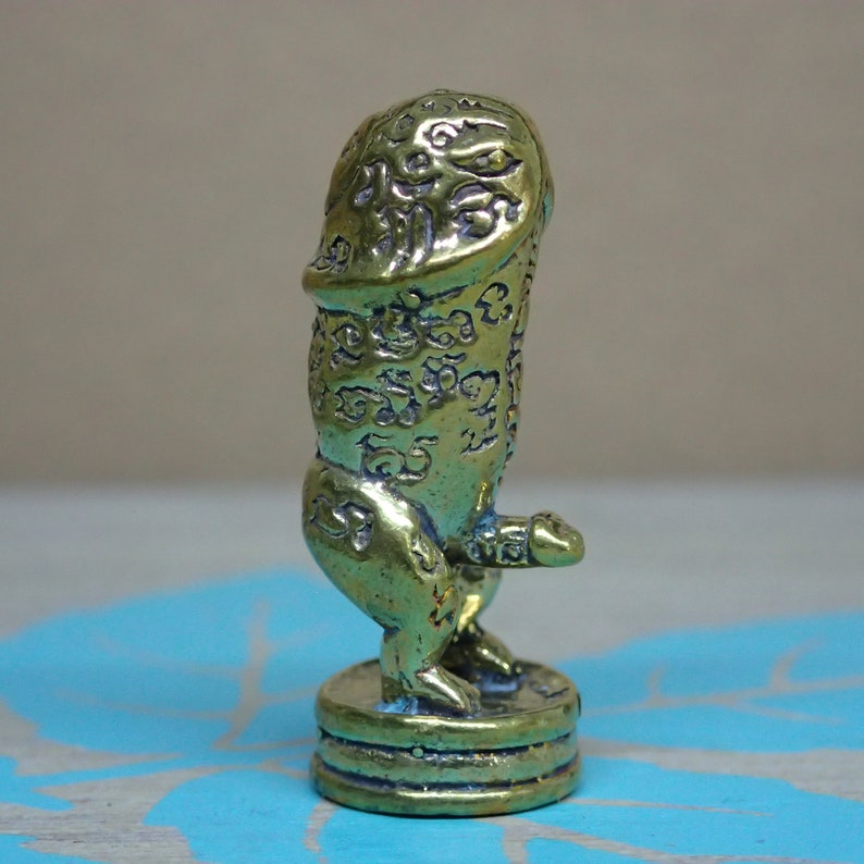 Penis Statue Gold Color Thai Amulet Palad Kik Sexual Etsy