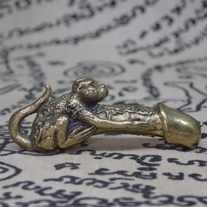 Amuleto de mono pene Paladkik Estatua de mono / Riqueza del Etsy