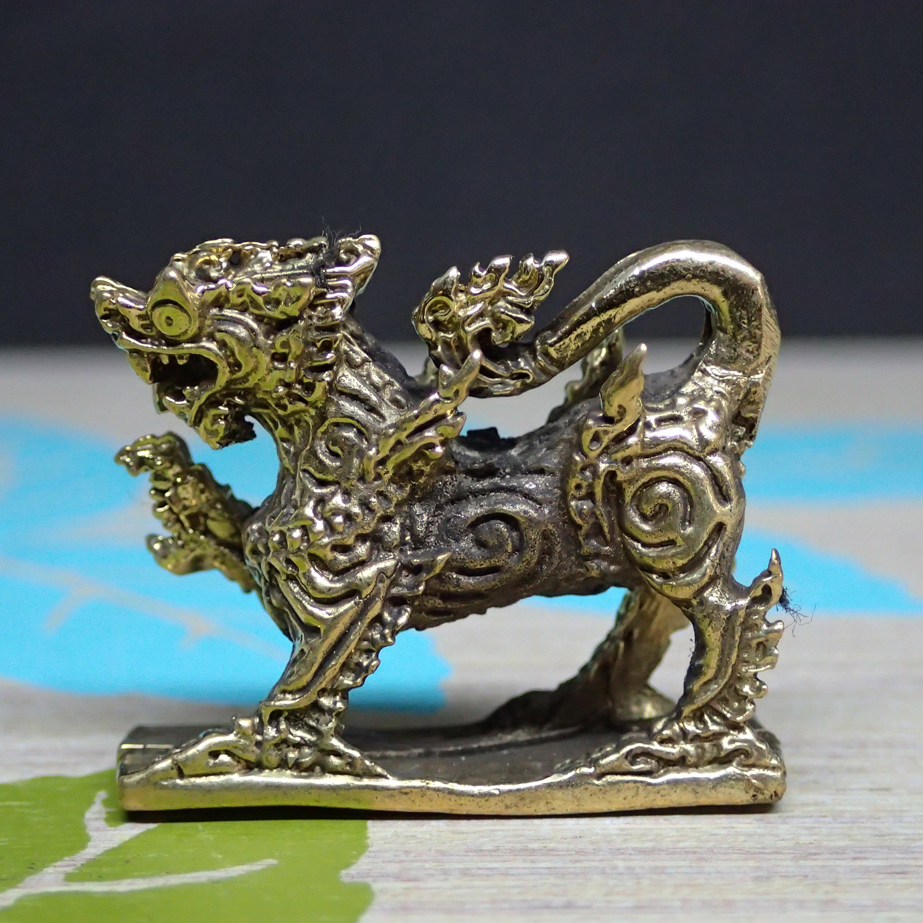 Singha Lion Statue Get Luck Money Asian Amulet / Brass Lion Etsy