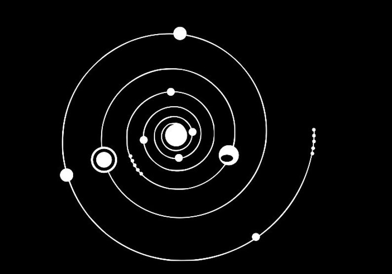 Solar System Spiral Vinyl Decal