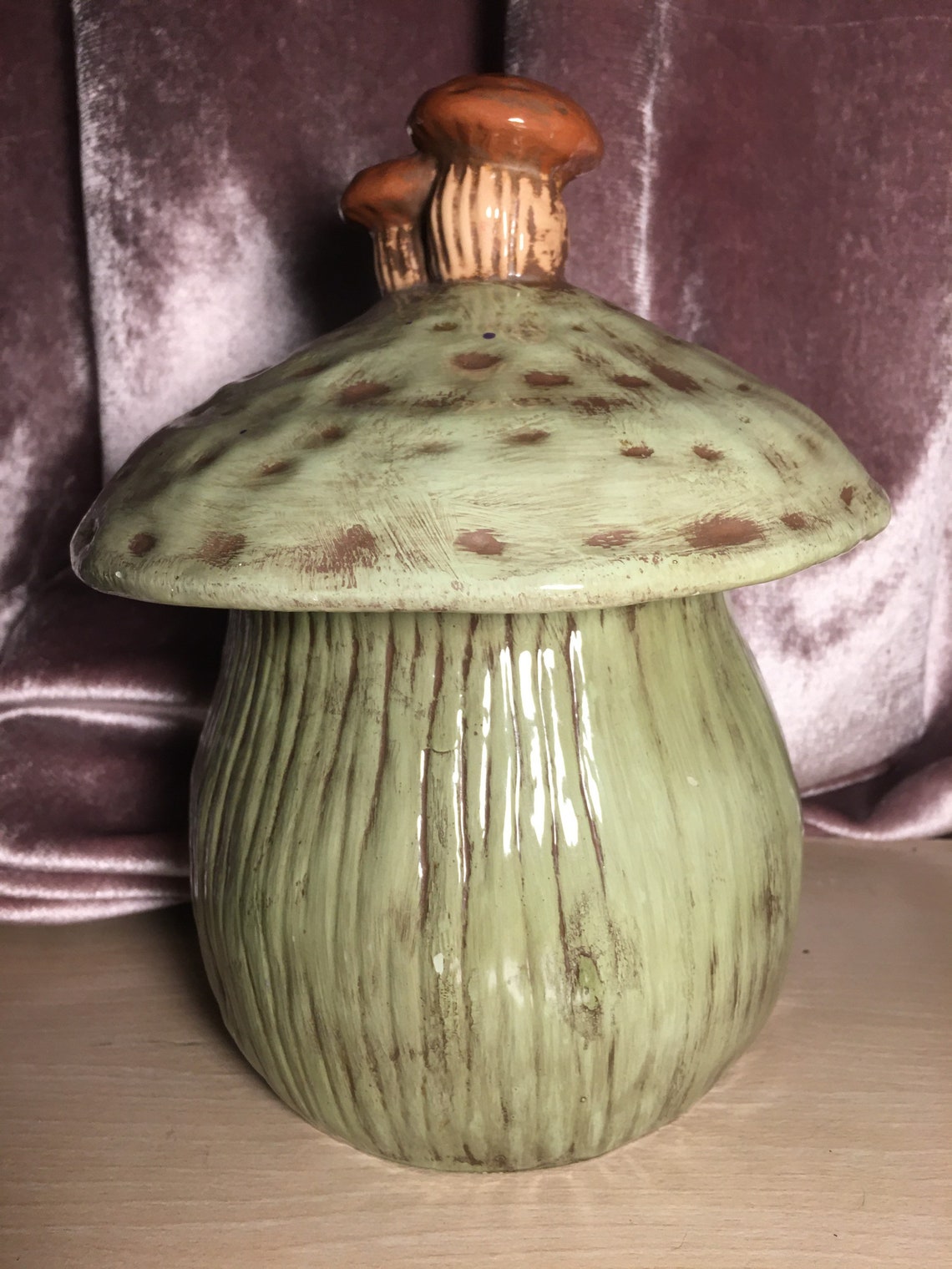 Ceramic mushroom jar container with lid Etsy