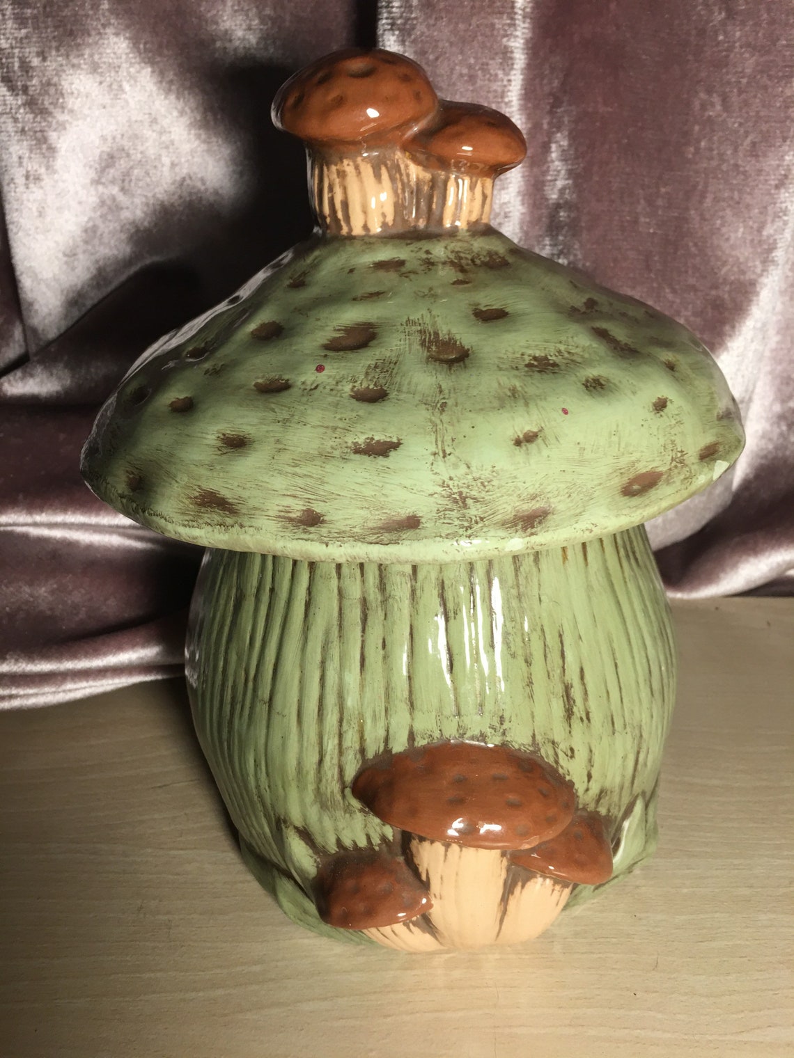 Ceramic mushroom jar container with lid Etsy