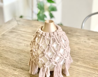 Macramé diffuser cover-boho style-sandy purple-desert mist