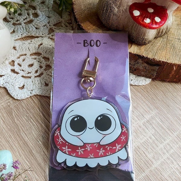 Porte clés "Boo" /petit fantome mignon / porte clés Halloween/ kawaii