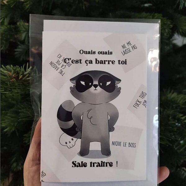 carte de voeux "sale traitre" idée cadeau / pot de départ / carte drôle