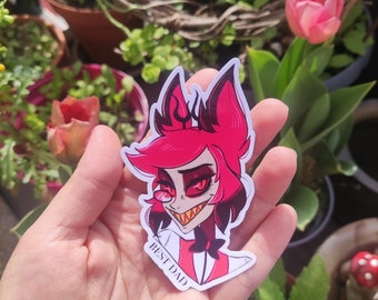 Sticker Alastor "best dad" hazbin hotel sticker drôle / décoration ordinateur/ bujo ect