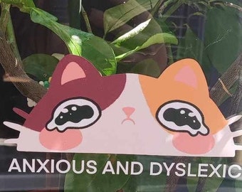 Sticker pour voiture drôle "Anxious and dyslexic"