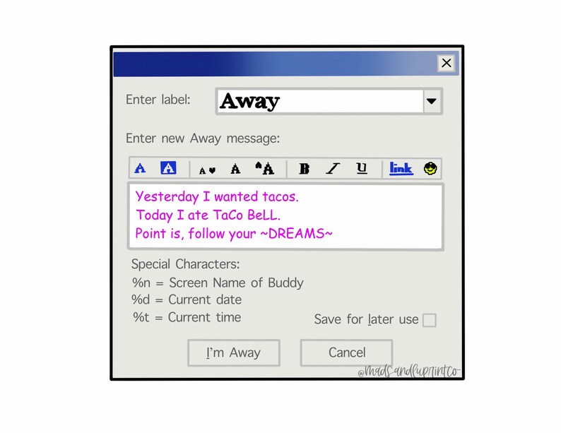 find old aim away messages find old aim away messages