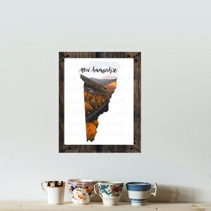 Custom New Hampshire State Print, Housewarming Gift Idea, Home Decor