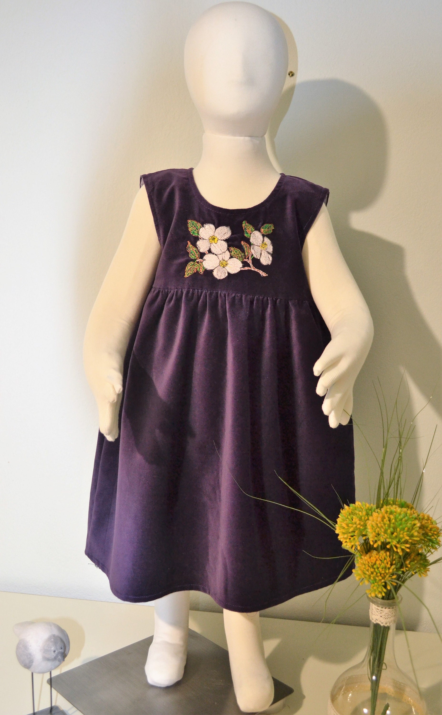 girls purple velvet dress