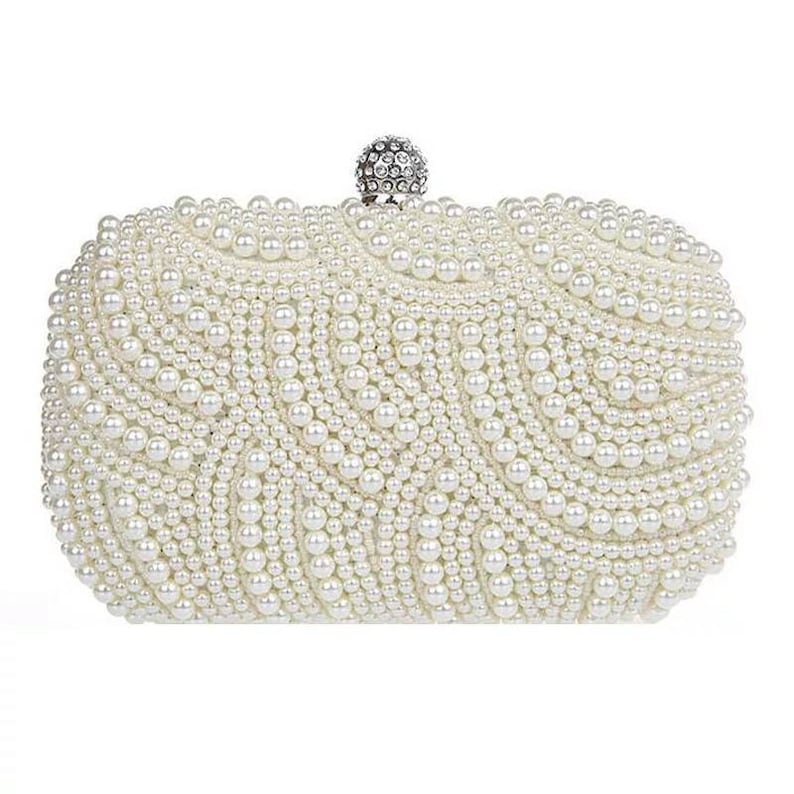Lilibet Blue Stripe Beaded Clutch main image 1