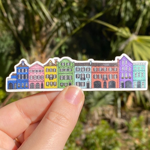 Charleston Rainbow Row Sticker - Etsy