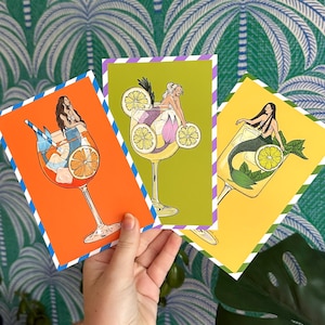 Spritz Cocktail Mermaid Postcard Pack
