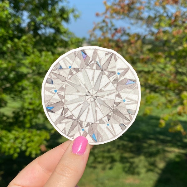 Diamond watercolor gemstone Sticker - April birthstone