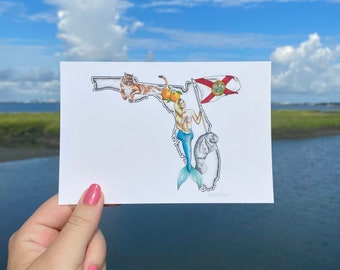 Florida Mermaid Postcard