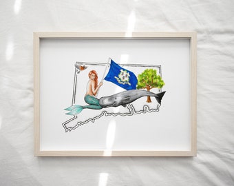 Connecticut Mermaid Print