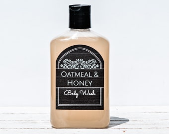 Handmade Oatmeal and Honey Body Wash for Men, Women and Teens | 8 fluid ounces