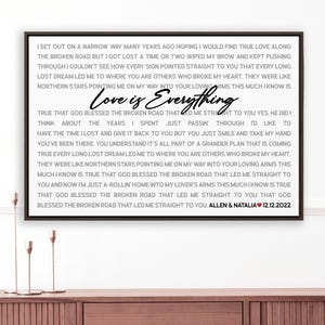 Wedding Song Gift | Anniversary Gift for Husband and Wife | Personalized Song Lyrics Wall Art | Custom Canvas Print for Couples