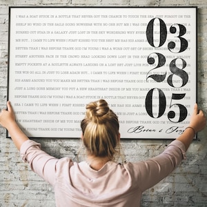 20th anniversary gifts for Husband Wife | Song lyrics wall art | Bedroom wall decor | Wedding song gift | Couples Anniversary gifts by year
