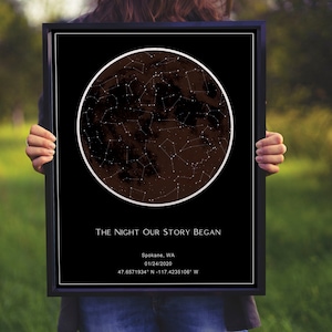 2 year anniversary gift for him | Custom star map | 2nd Anniversary Wedding Gift |  The night we met | Personalized Couples Engagement Gift