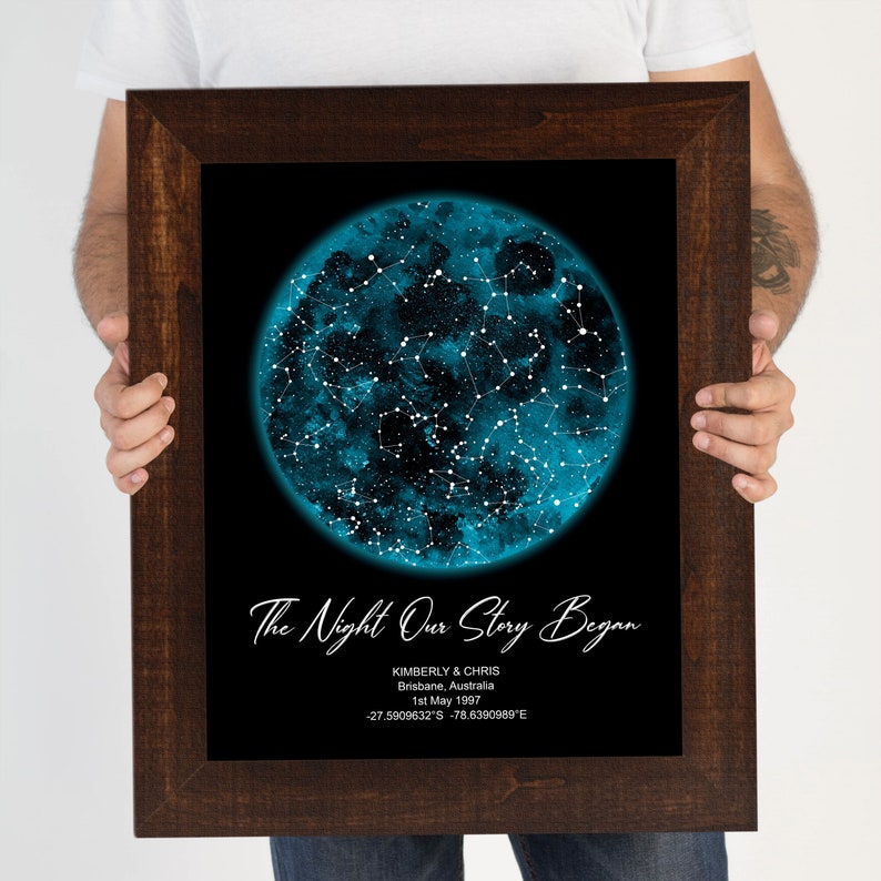 Long distance relationship Star Map Valentines day Gifts for him Anniversary gifts for couples Gift ideas for men Anniversary gifts women image 1