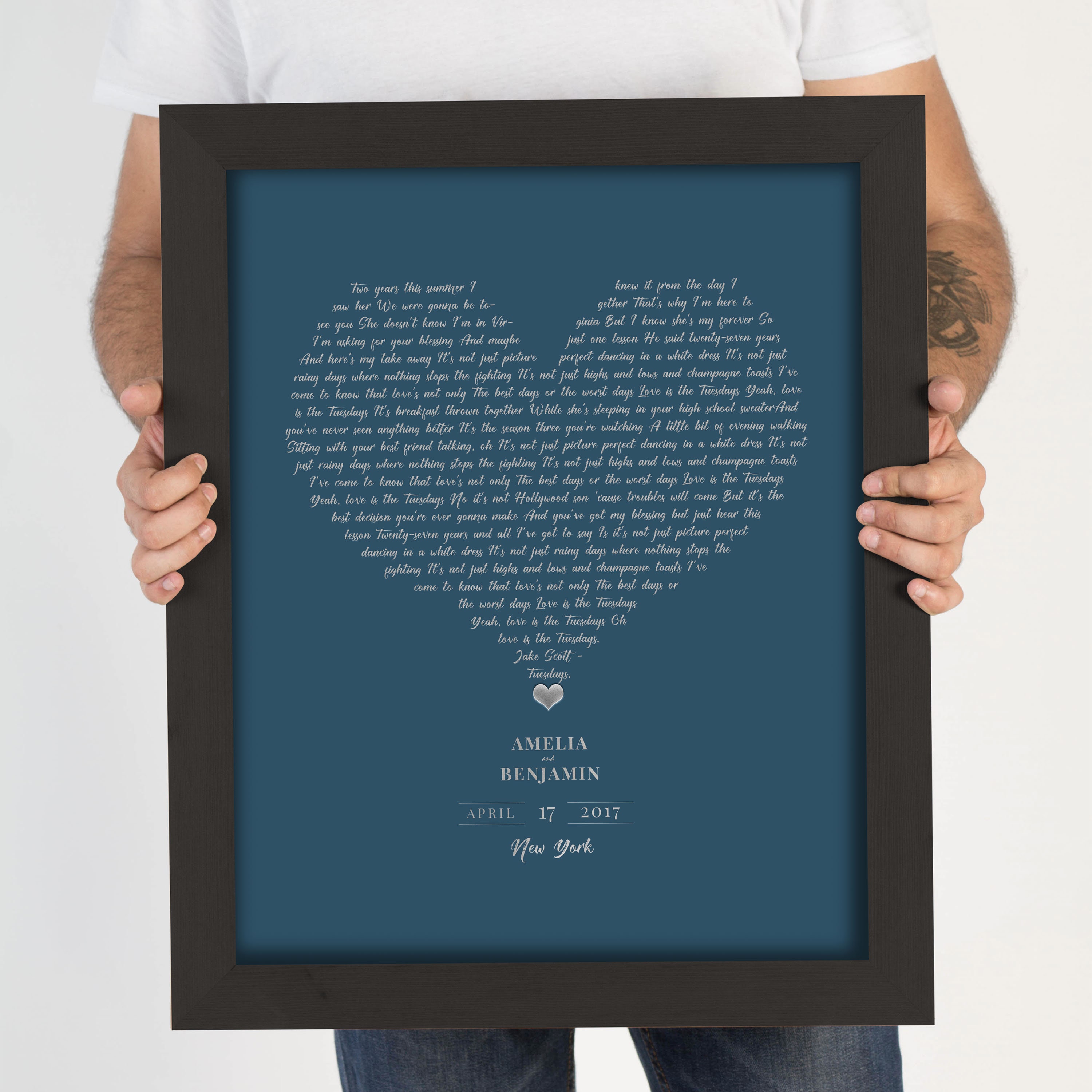 Valentines Day Gift For Him Song Lyrics Gift First Dance Etsy