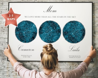 Christmas gifts for mom | Custom Star map by date | Personalized gifts mom | Family gift | Mom birthday gift from son | Mother daughter gift