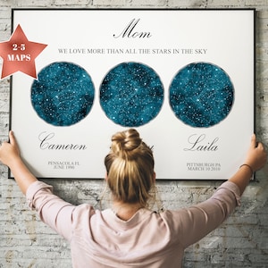 Christmas Gifts: Custom Star map | Personalized gifts for mom | Mothers day gift from daughter son | Grandparent gifts | Mom birthday gift