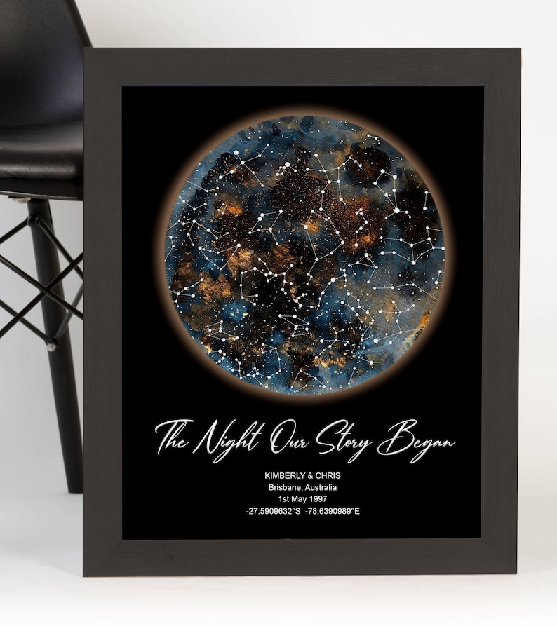 Long distance relationship Star Map Valentines day Gifts for him Anniversary gifts for couples Gift ideas for men Anniversary gifts women image 4