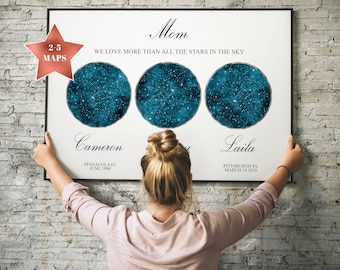 Personalized gifts for mom | Custom Star map by date | Mom of boys gift | Love you mother | Mothers day gift from son idea | Grandma gift