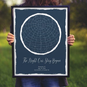 Star map by date | Anniversary gifts for boyfriend | Relationship gift for him | The night we met | Engagement gifts for her | Couple gifts