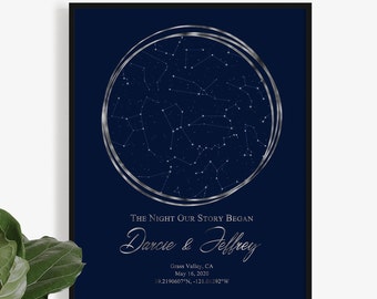 Custom star map | Anniversary gift for husband | Special date stars | Couples gift for boyfriend | Star engagement gift | Wedding gift star