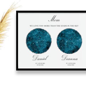 Christmas Gifts Custom Star Map Personalized gifts for mom Mothers day gift from daughter son Mom birthday gift Grandparents day image 3