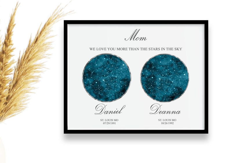 Christmas Gifts Custom Star Map Personalized gifts for mom Mothers day gift from daughter son Mom birthday gift Grandparents day image 3