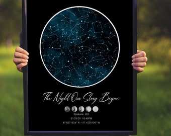 Custom star map | Couples gift personalize | Anniversary gift for husband & wife |  Friends wedding gift | First anniversary Newlywed Gift