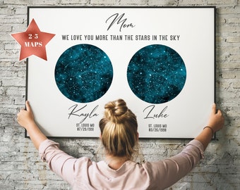 Mothers Day Gift For Her Wood Sign Custom Star Map Mother Daughter Gift Mothers Day Gift from Daughter Mom Gift Mother of the Bride Gift